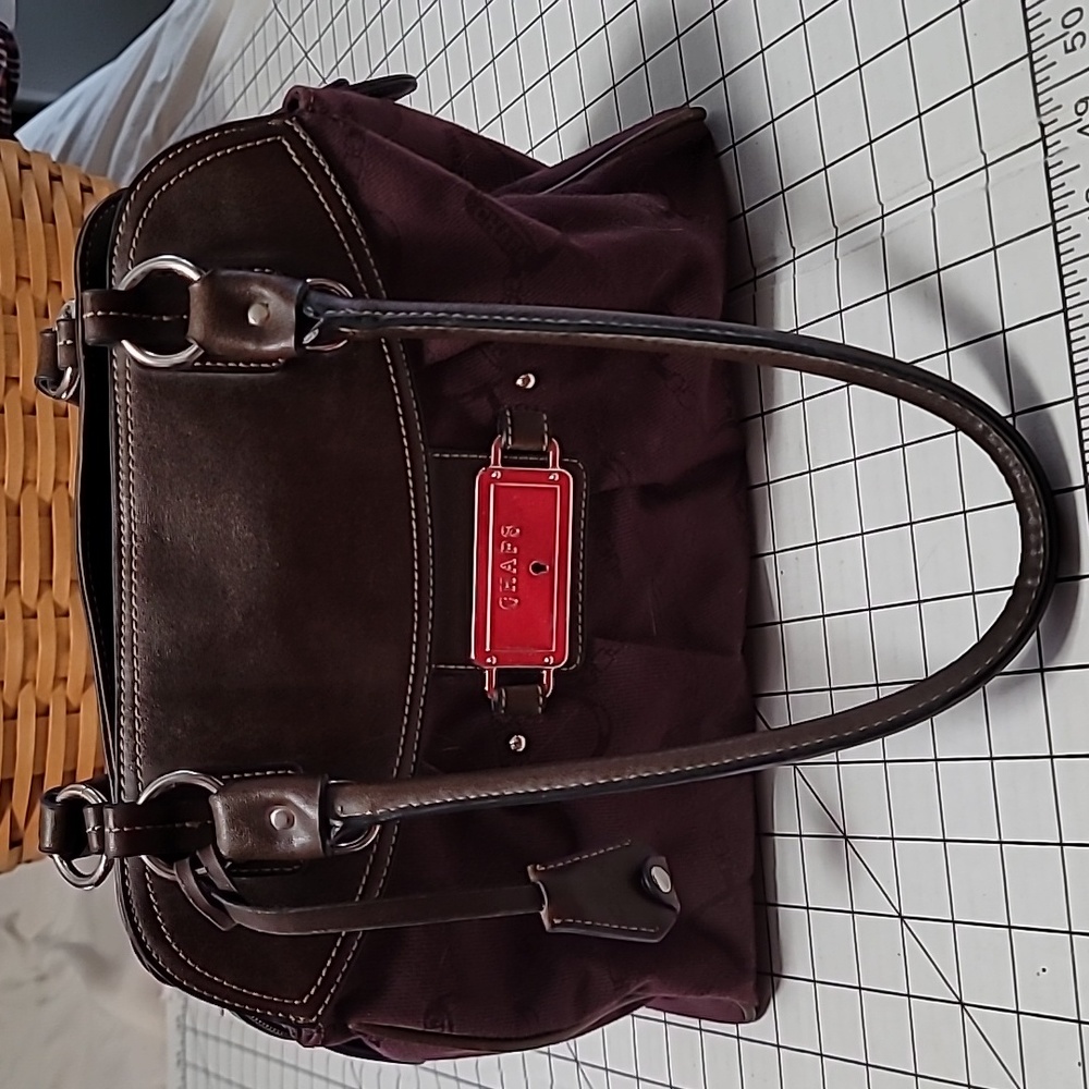 CHAPS Burgandy and Brown Purse - Gently Preloved